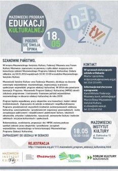 Mazowiecki Program Edukacji Kulturalnej - Konsultacje!